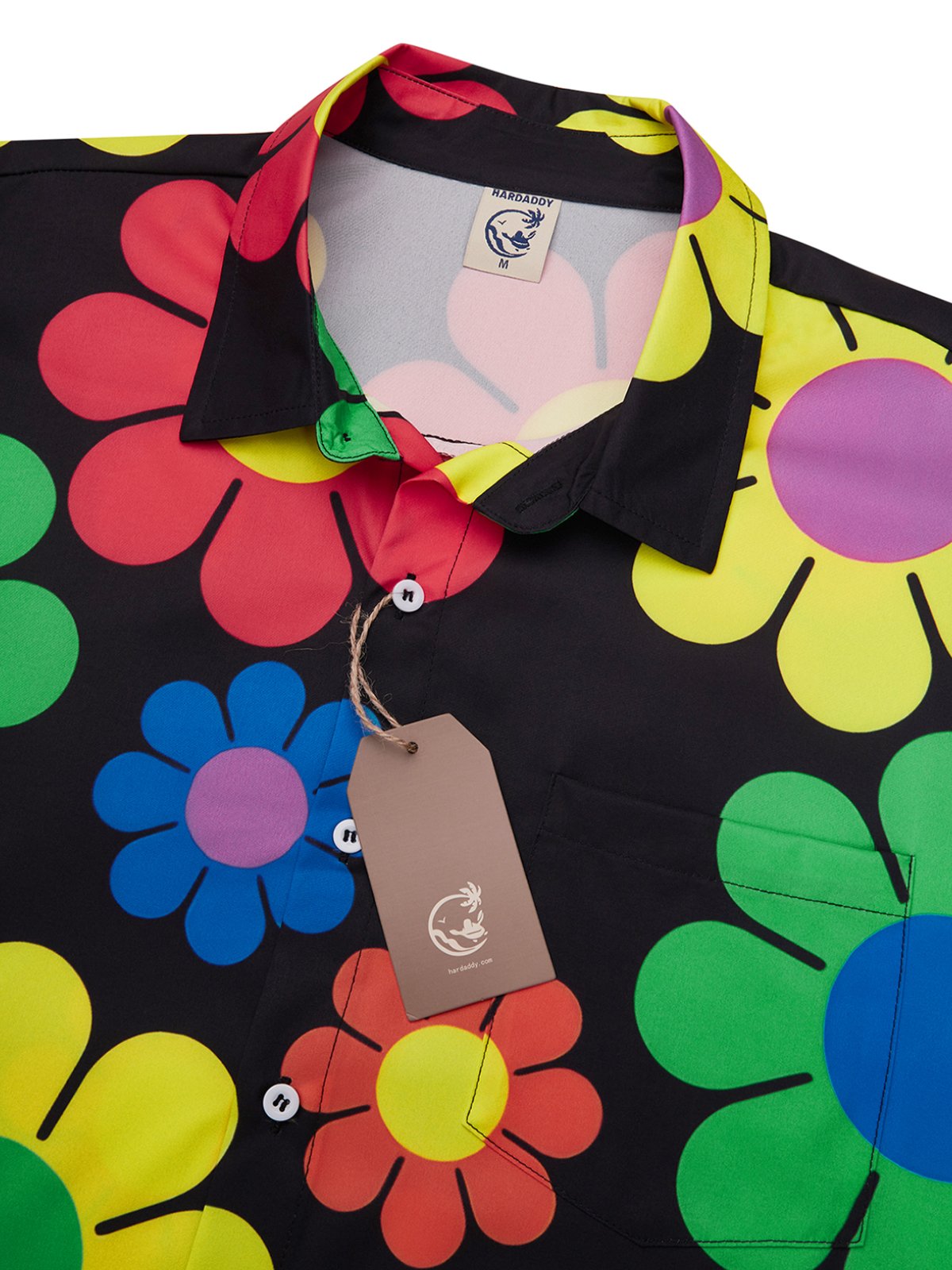 Hardaddy Flowers Chest Pocket Short Sleeve Hawaiian Shirt