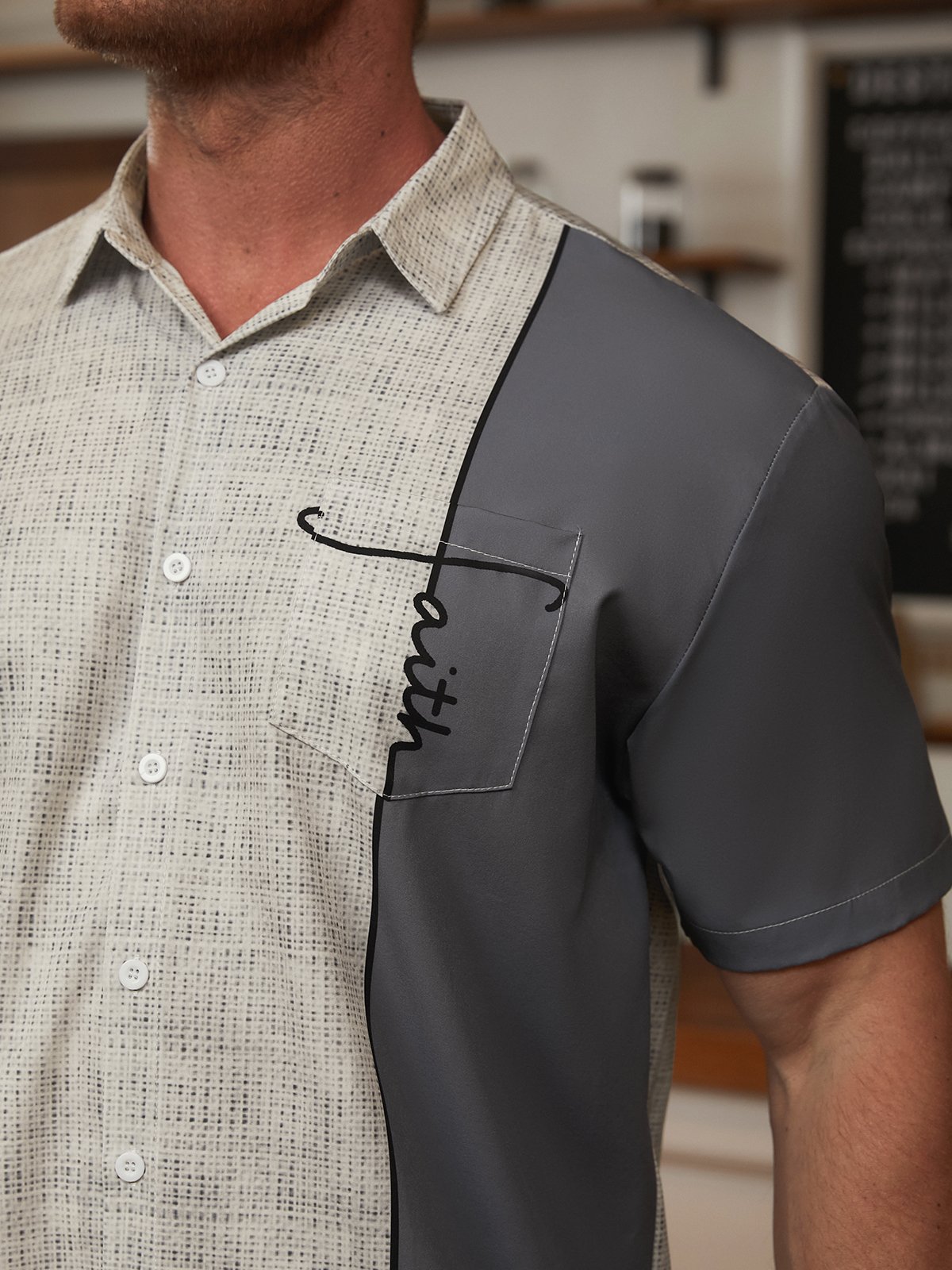 Hardaddy Shading The Crucifix Chest Pocket Short Sleeve Shirt