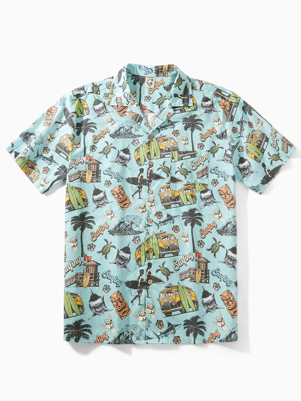 Hardaddy® Cotton Beach Surfing Chest Pocket Resort Shirt