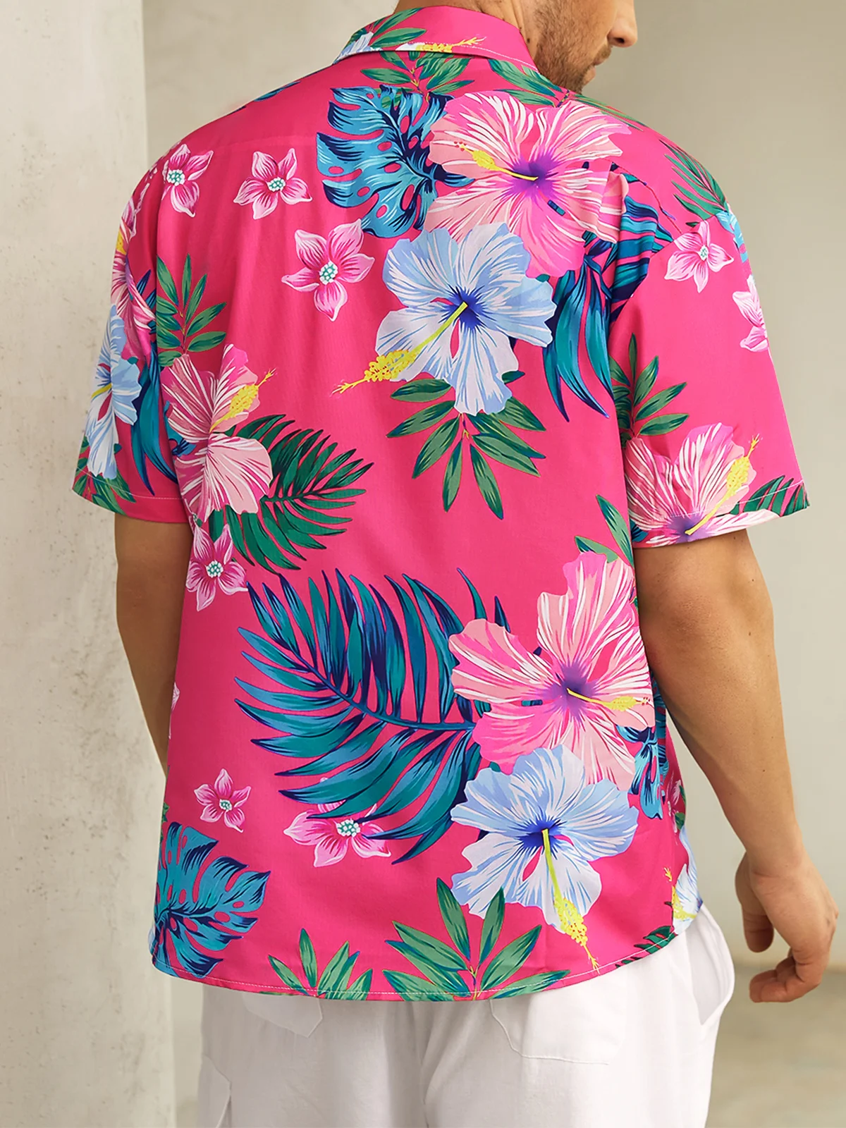 Hardaddy Floral Chest Pocket Short Sleeve Hawaiian Shirt