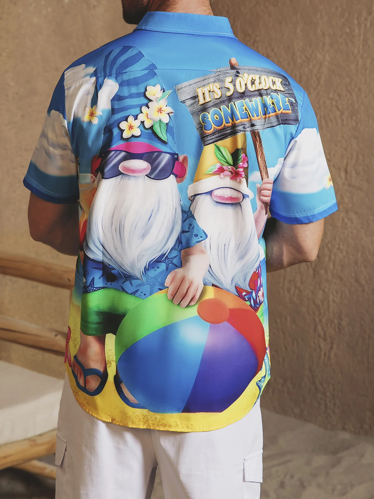 Hardaddy Gnomes Chest Pocket Short Sleeve Hawaiian Shirt