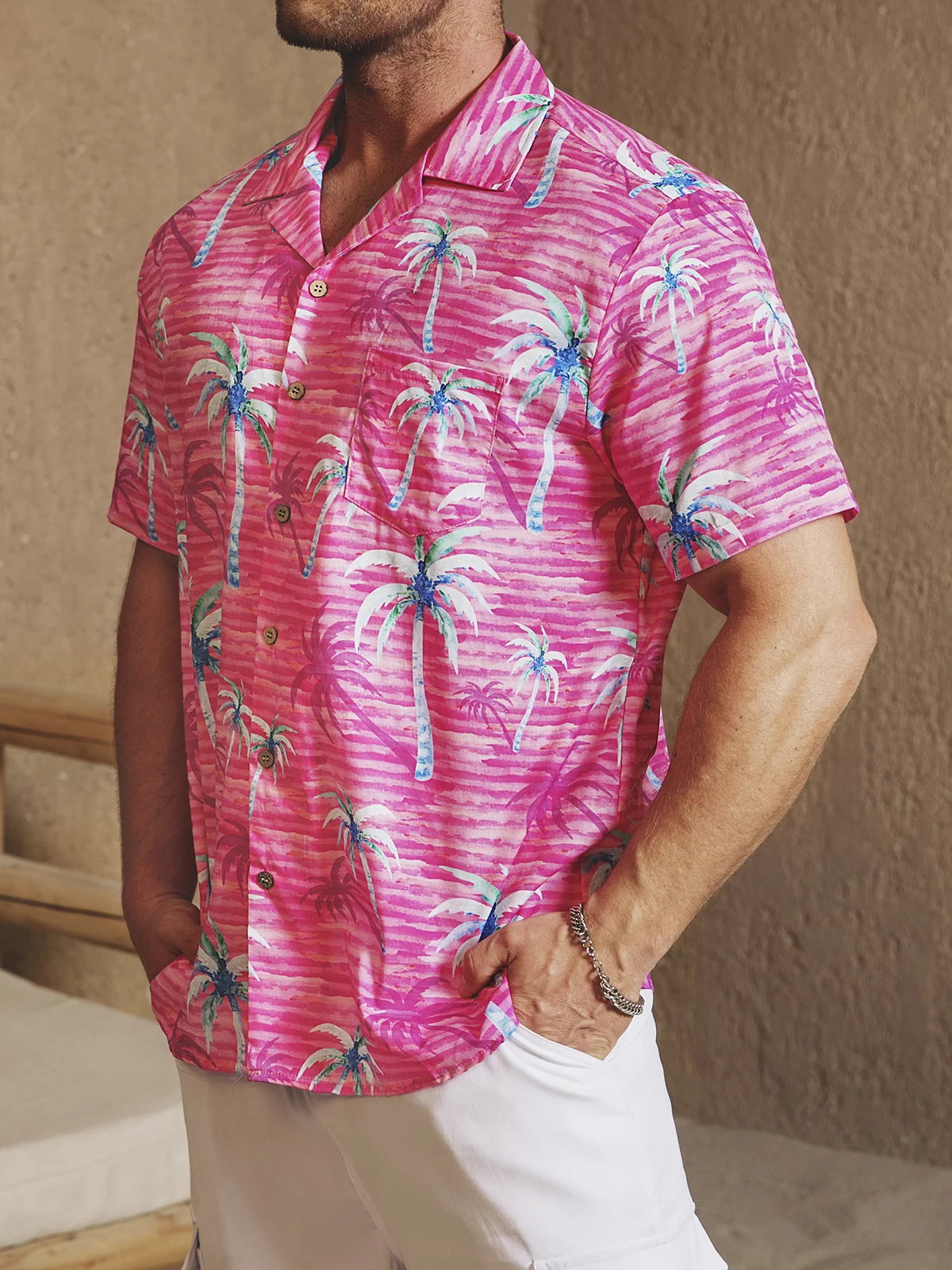 Hardaddy® Cotton Palm Tree Aloha Shirt
