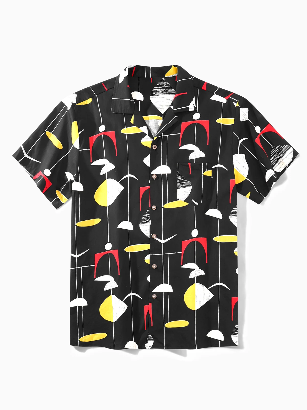 Hardaddy® Cotton Mid-Century Geo Pattern Aloha Shirt
