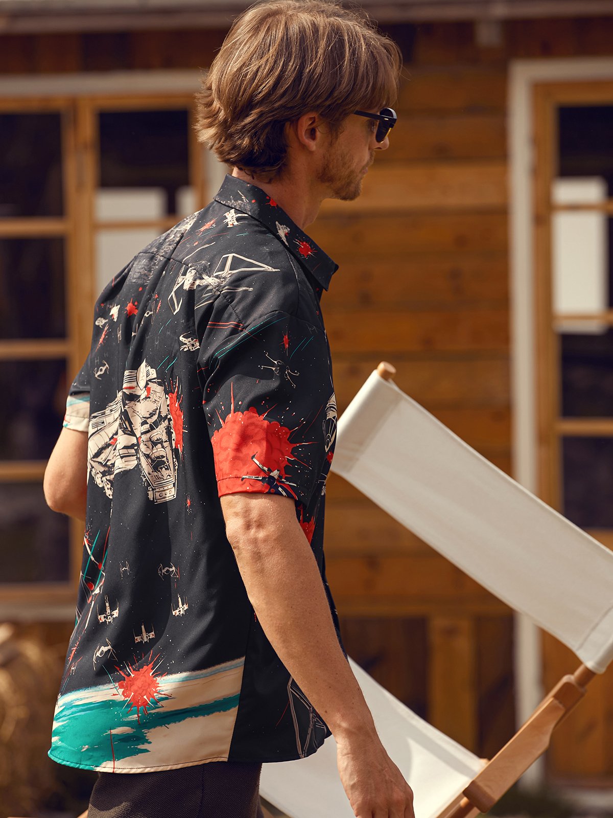 Hardaddy Spaceship Chest Pocket Short Sleeve Shirt