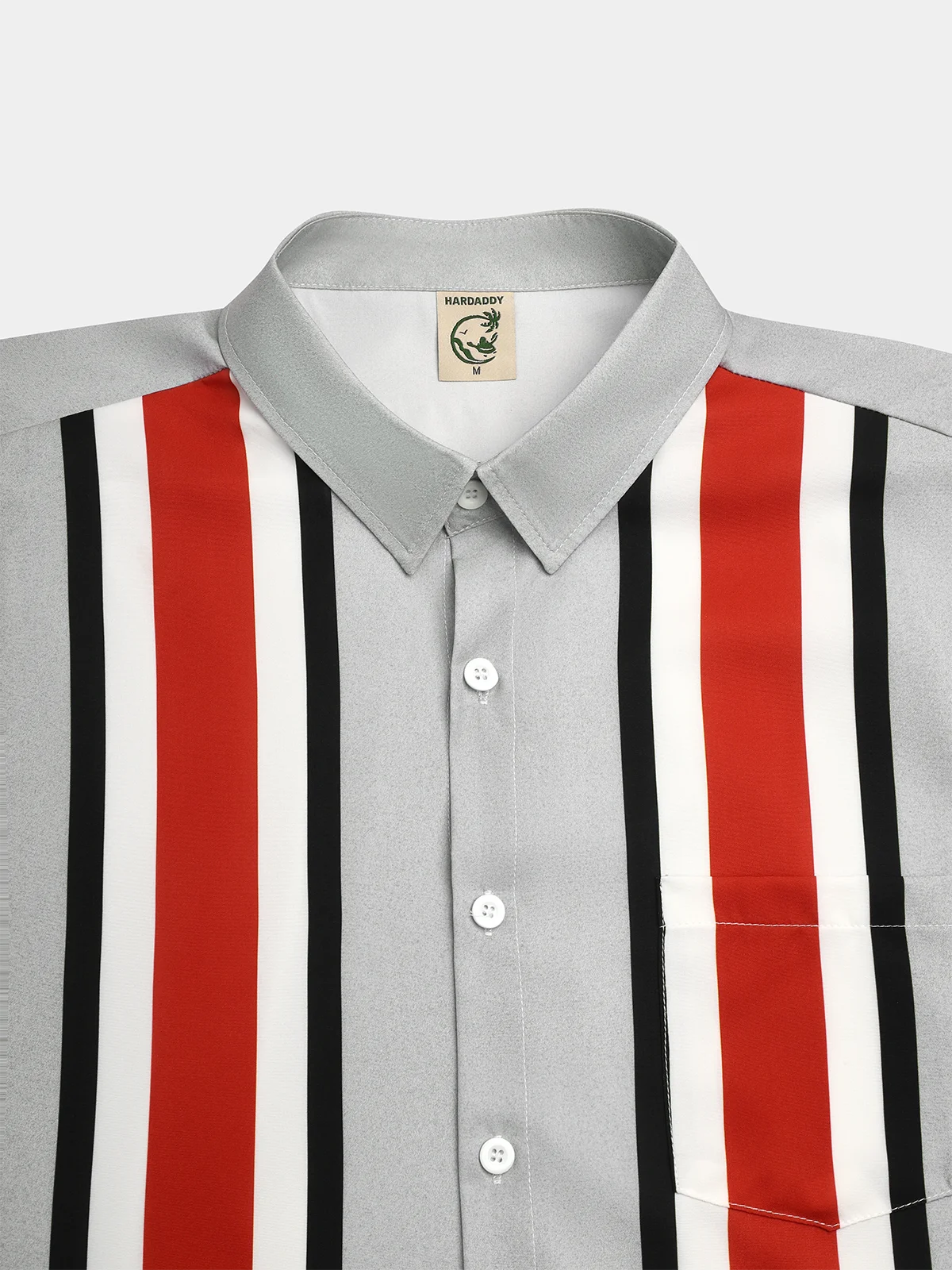 Hardaddy Striped Chest Pocket Short Sleeve Bowling Shirt