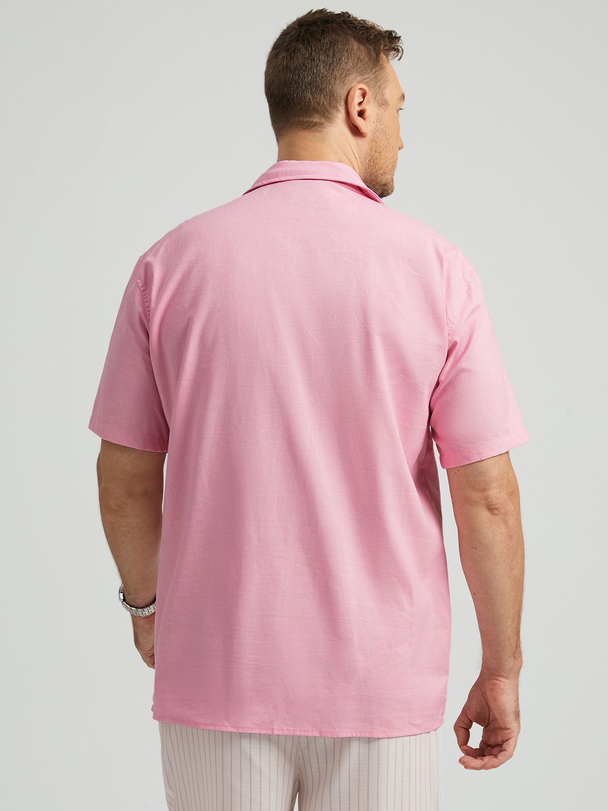 Hardaddy® Cotton Plain Flap Pockets Short Sleeve Casual Shirt