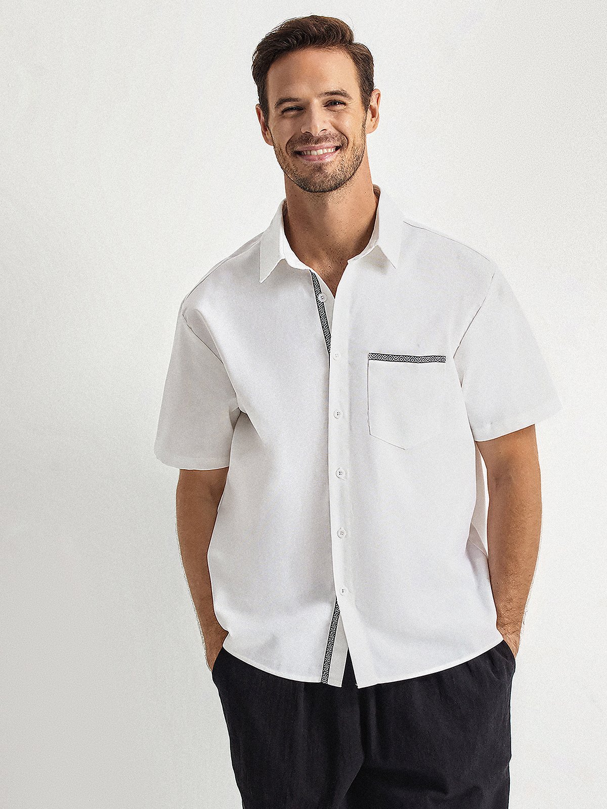 Hardaddy® Cotton Ribbon Contrast Casual Shirts