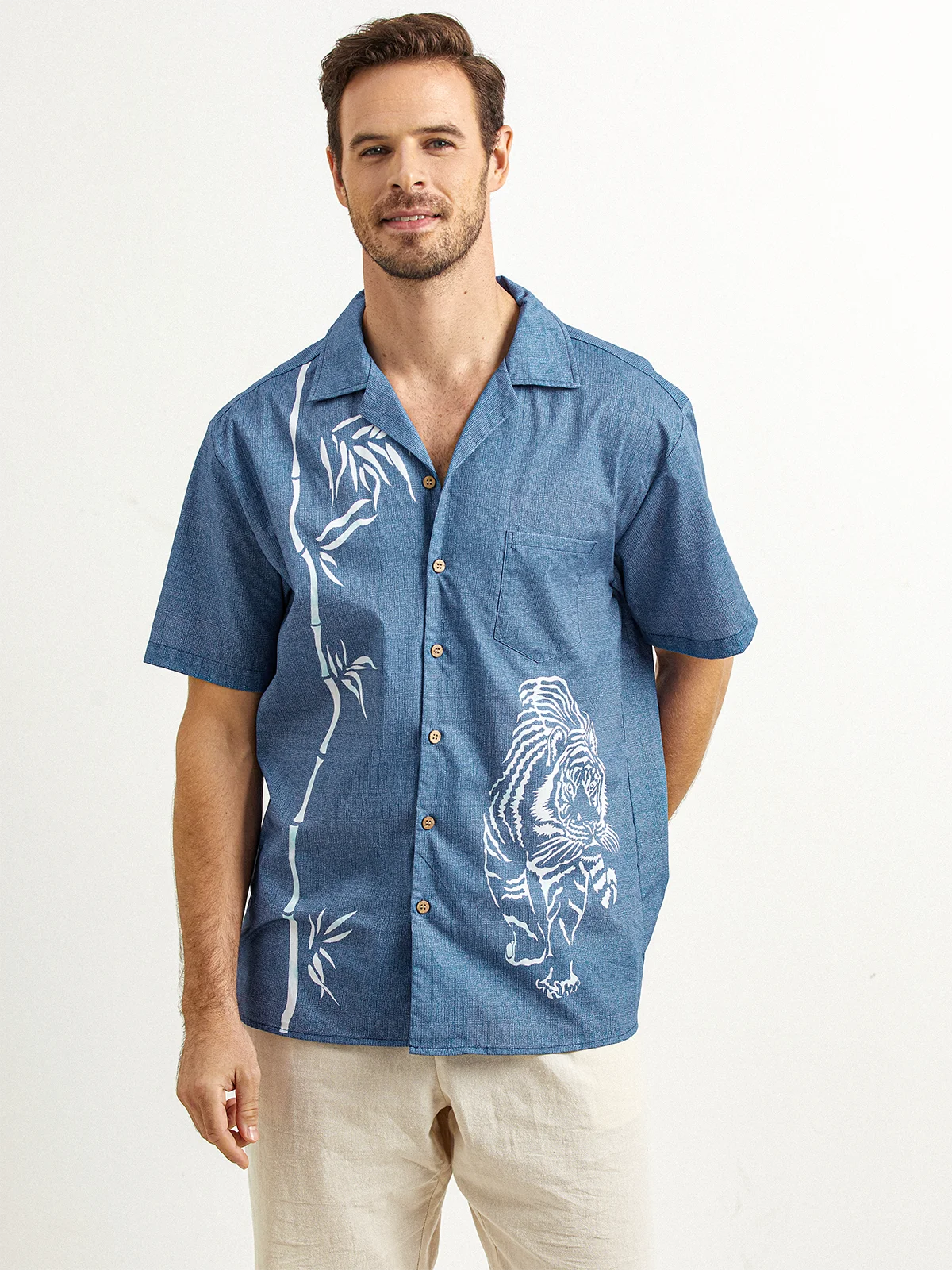 Hardaddy® Cotton Japanese Bamboo Tiger Aloha Shirt