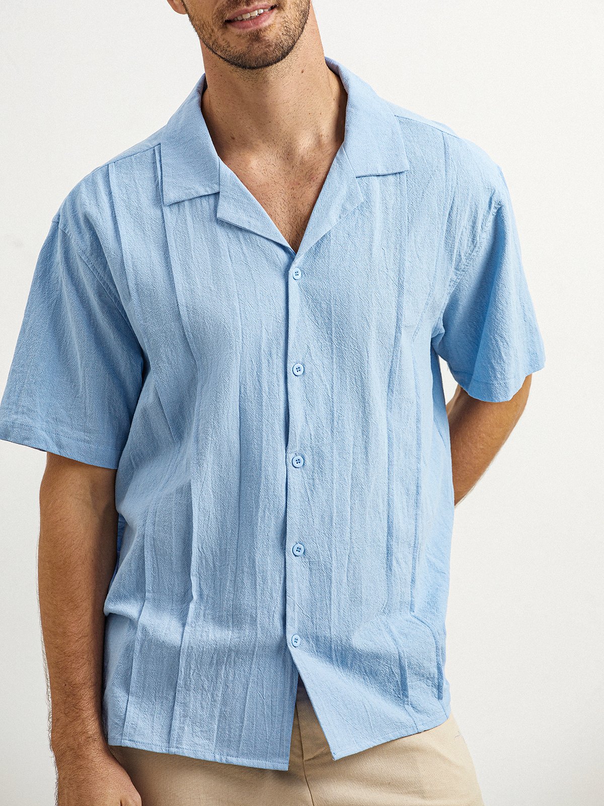 Hardaddy® Cotton Plain Pleated Guayabera Shirt
