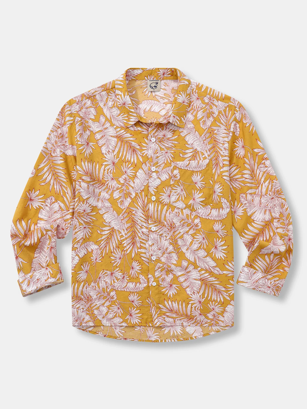 Hardaddy Tropical Floral Chest Pocket Long Sleeve Casual Shirt