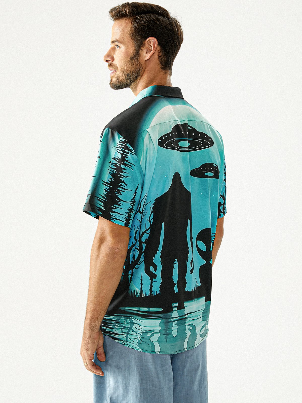 Hardaddy  Alien Chest Pocket Short Sleeve Shirt