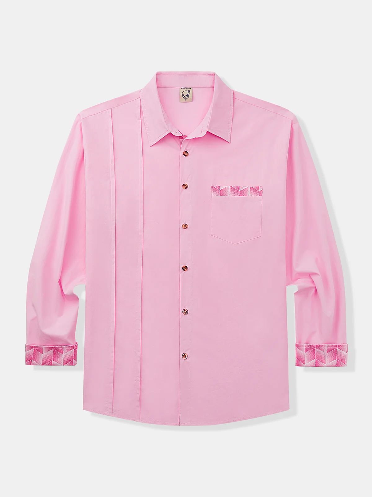 Hardaddy Cotton Contrast Geometric Pattern Casual Shirt