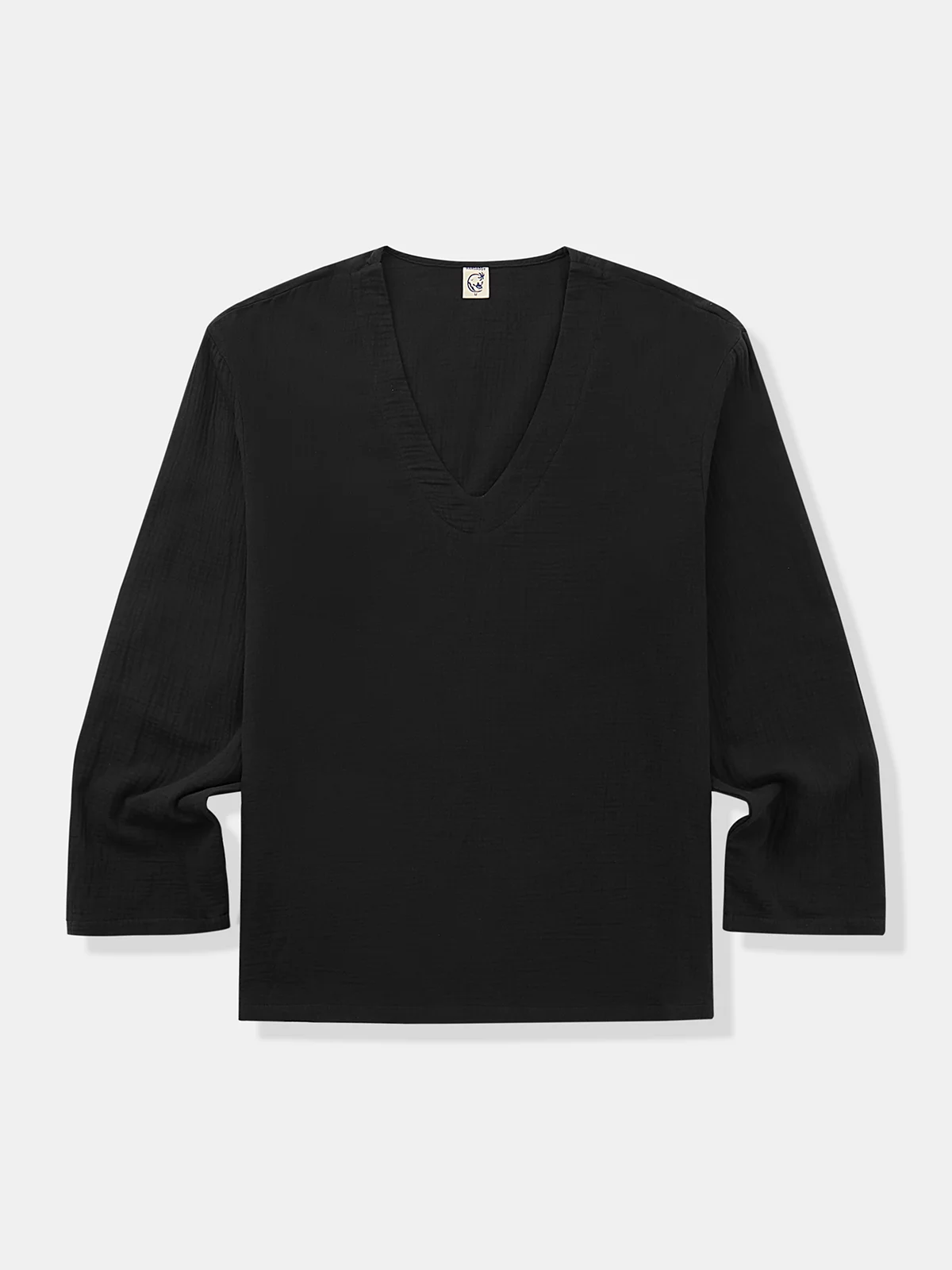 Hardaddy Plain Long Sleeve Casual V-Neck Shirt