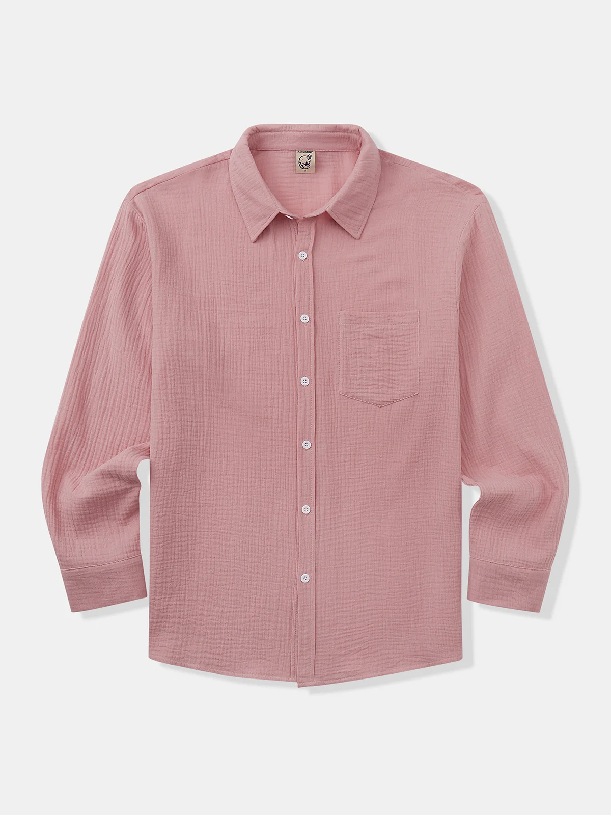 Hardaddy Cotton Plain Chest Pocket Long Sleeve Casual Shirt