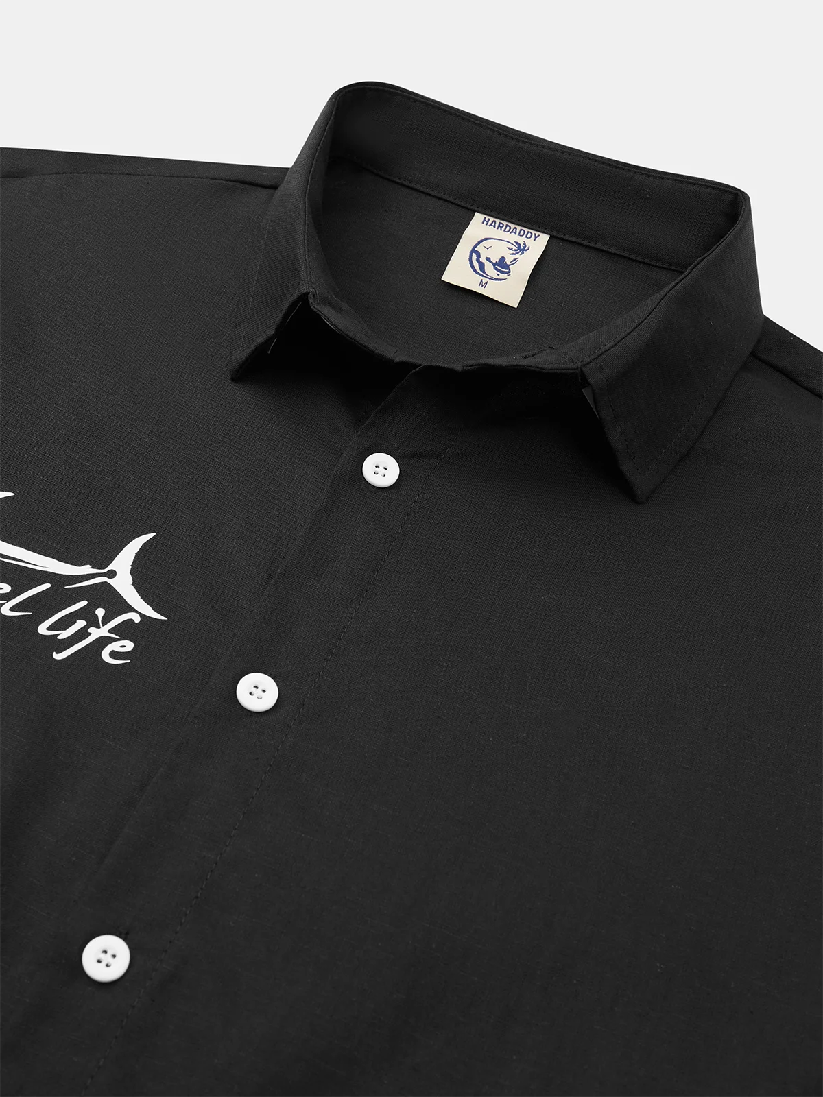 Hardaddy Cotton Sailfish Print Long Sleeve Casual Shirt