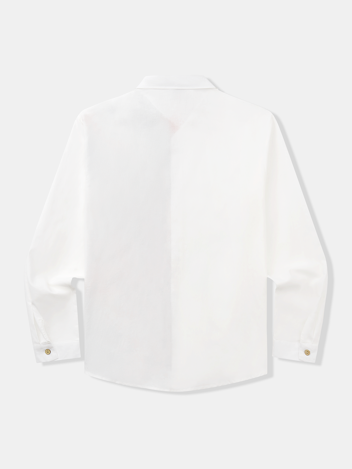 Hardaddy Cotton Plain Coconut Tree Chest Pocket Long Sleeves Casual Shirt