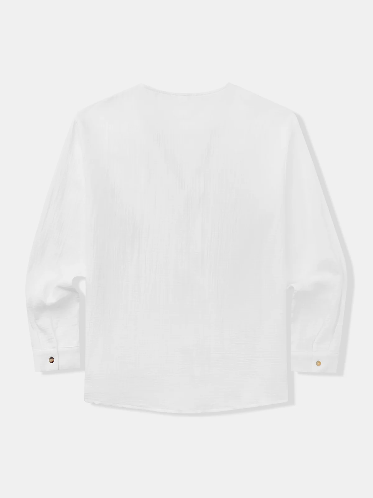 Hardaddy Cotton Plain Long Sleeves Notch Neck Casual Shirt