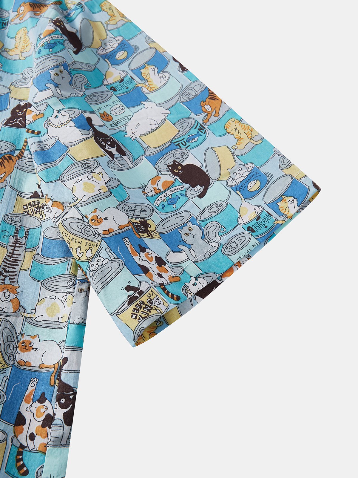 Hardaddy Cotton Cat Chest Pocket Short Sleeve Casual Shirt