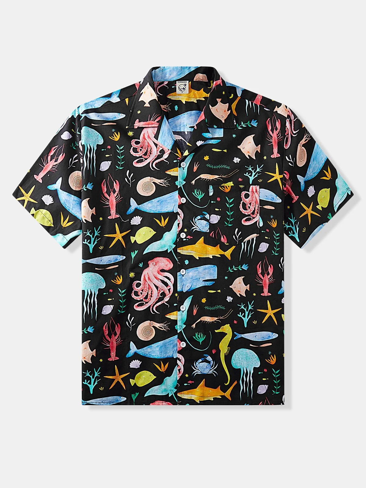 Hardaddy® Cotton Marine Life Aloha Shirt