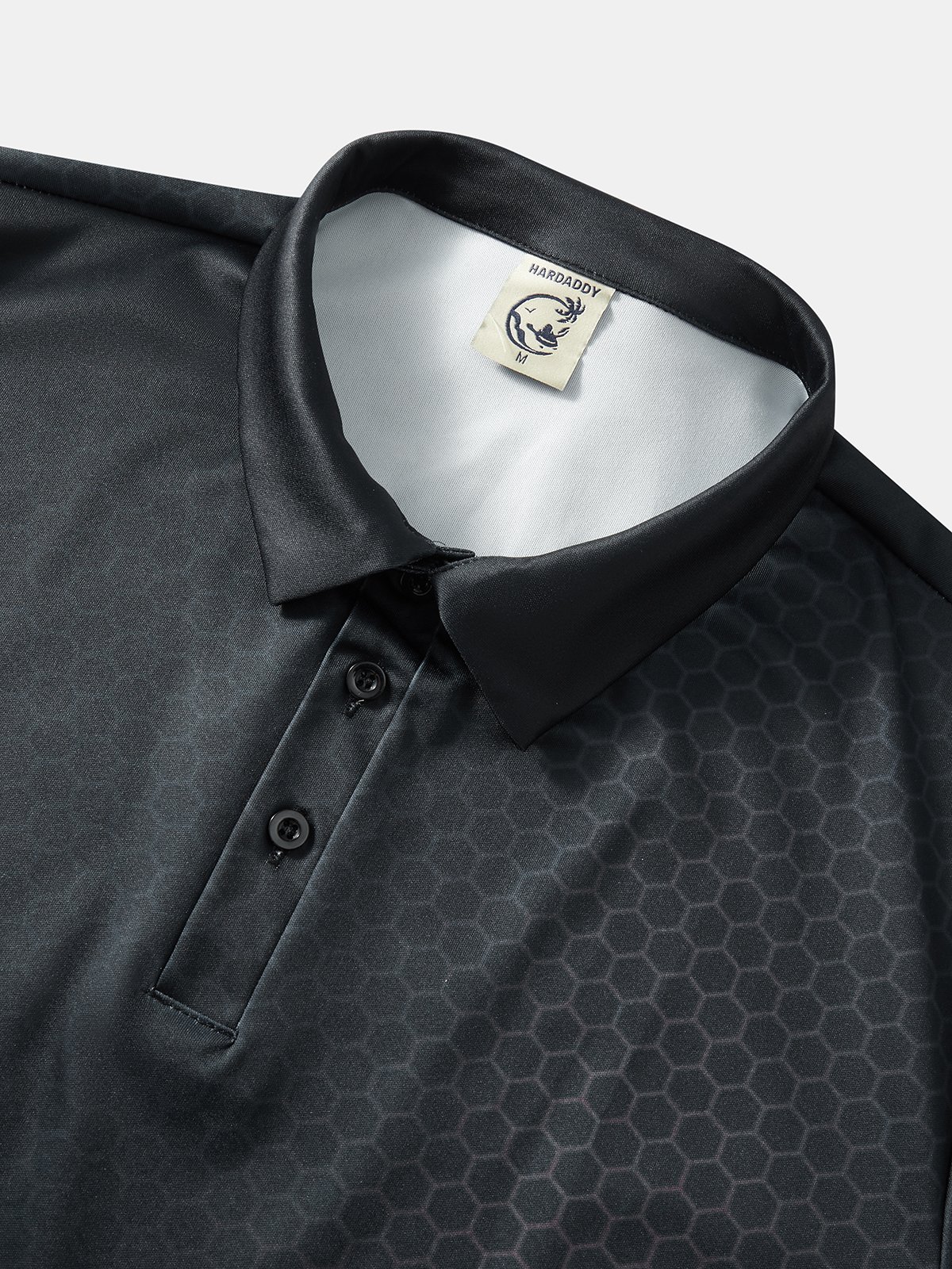 Hardaddy Gradient Color Button Short Sleeve Polo Shirt