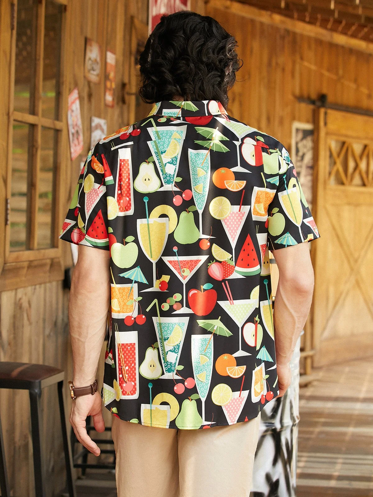 Hardaddy Cocktail Chest Pocket Short Sleeve Hawaiian Shirt