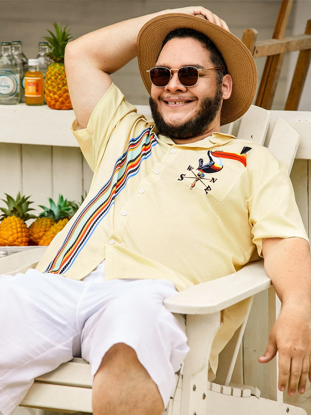 Hardaddy Moisture-Wicking Breathable Toucan Chest Pocket Bowling Shirt