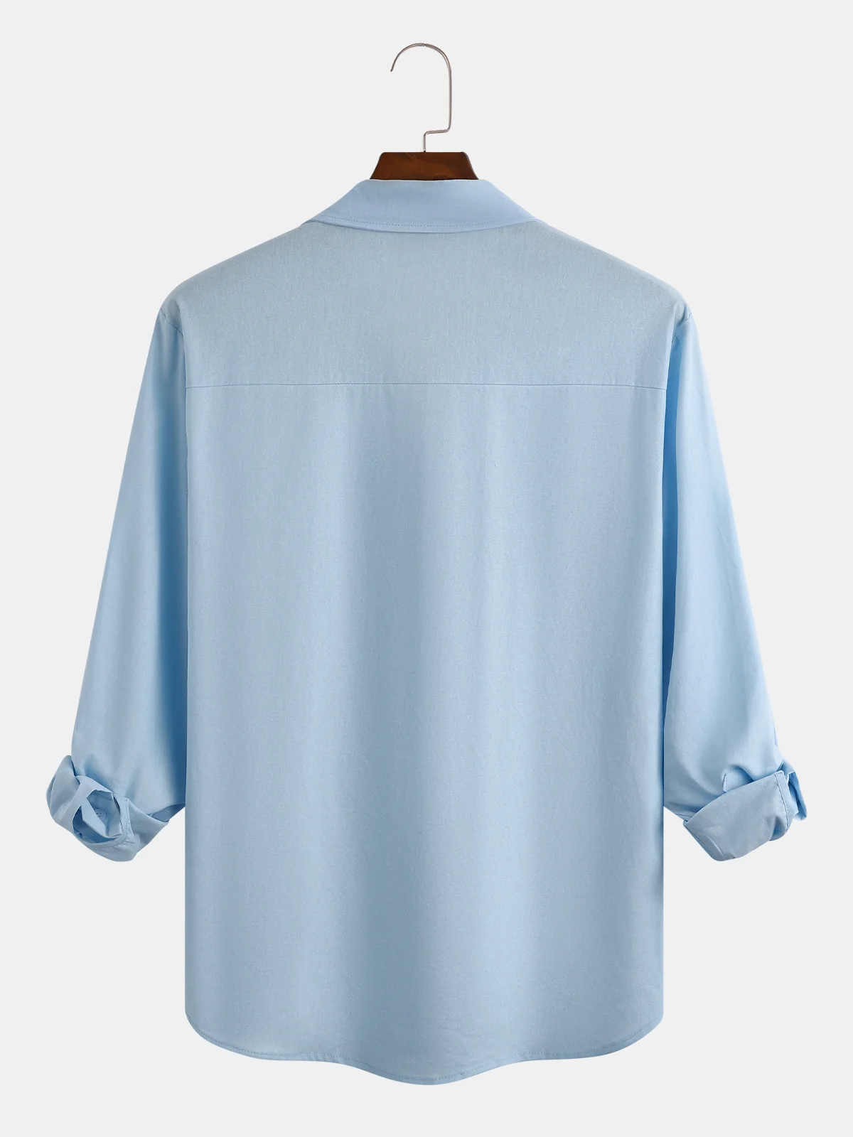 Men's Pintuck Panel Cotton Linen Long Sleeve Shirt