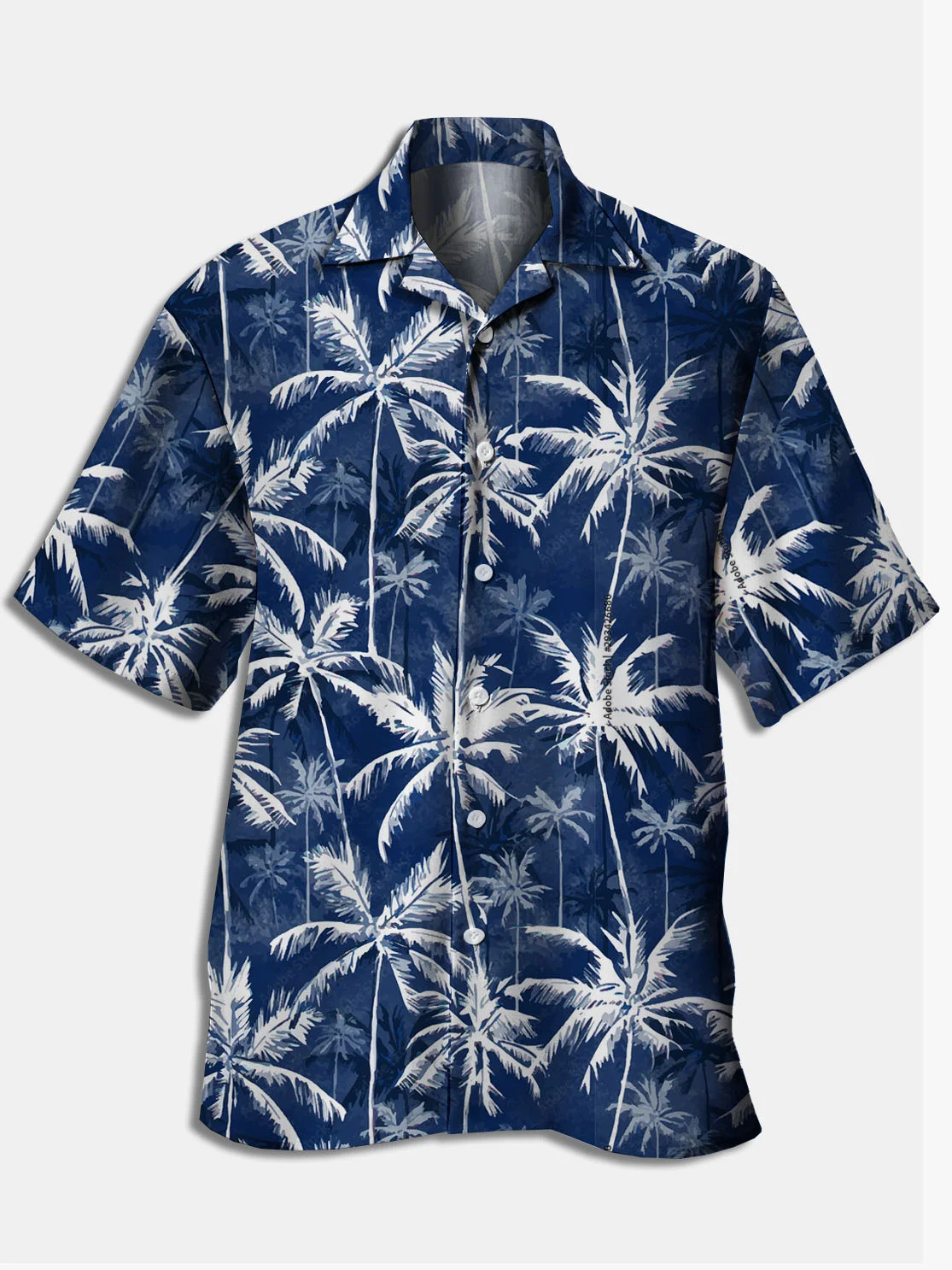 Hardaddy Men's Hawaiian Print Lapel Loose Chest Pocket Short Sleeve Fashion Aloha Shirt