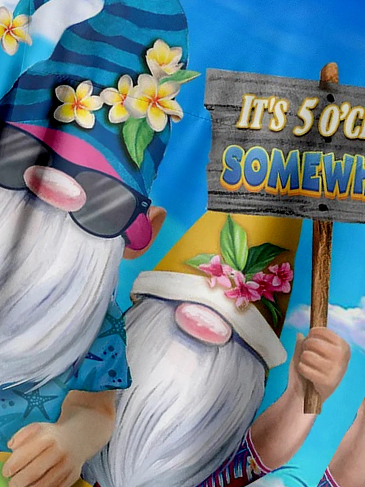 Hardaddy Gnomes Chest Pocket Short Sleeve Hawaiian Shirt