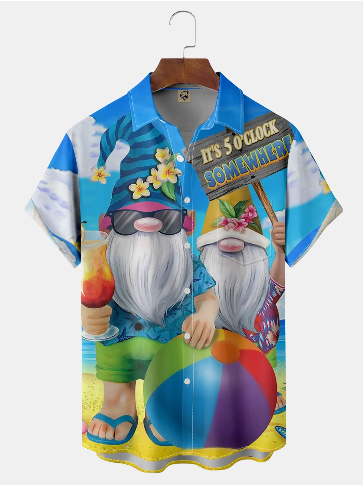 Hardaddy Gnomes Chest Pocket Short Sleeve Hawaiian Shirt