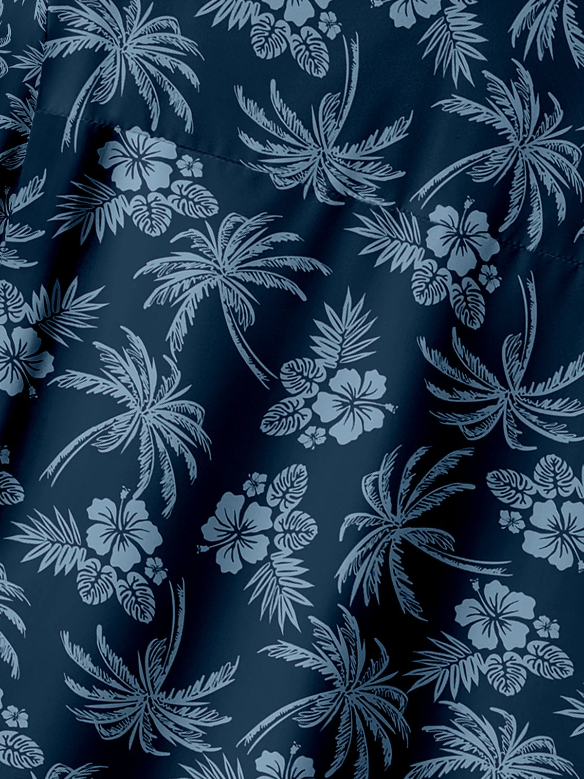 Coconut Tree Chest Pocket Short Sleeve Hawaiian Shirt