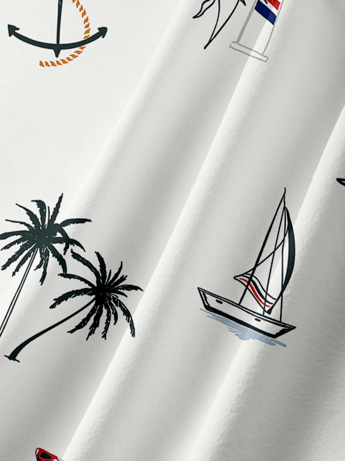 Hardaddy Coconut Tree Chest Pocket Short Sleeve Hawaiian Shirt