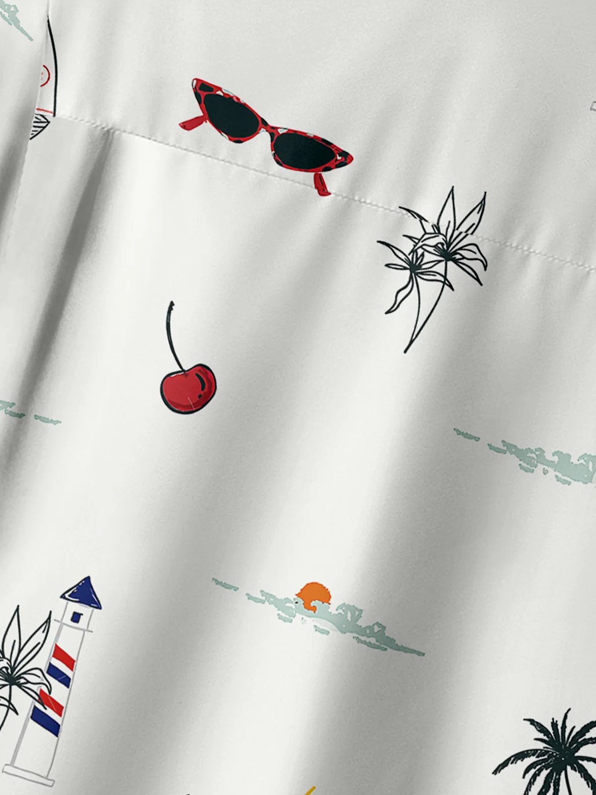 Hardaddy Coconut Tree Chest Pocket Short Sleeve Hawaiian Shirt