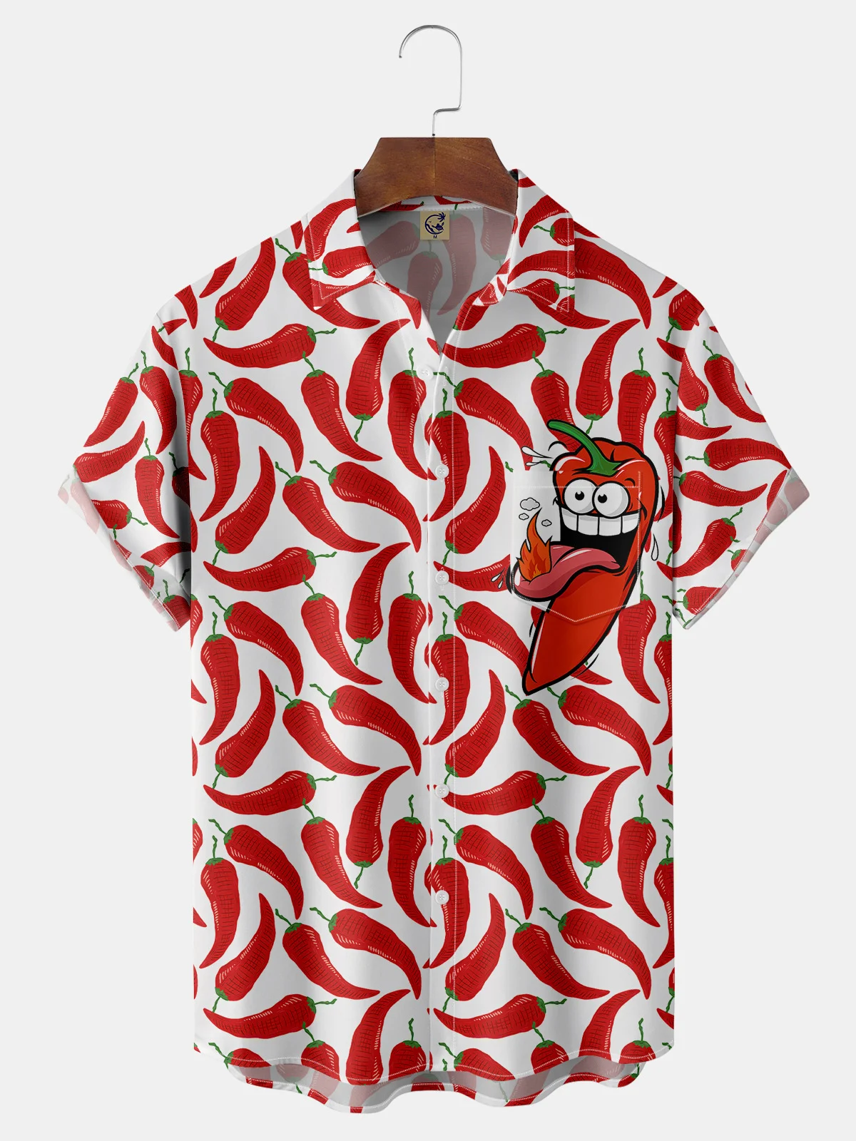 Hardaddy Cinco De Mayo Chili Pepper Chest Pocket Short Sleeve Shirt