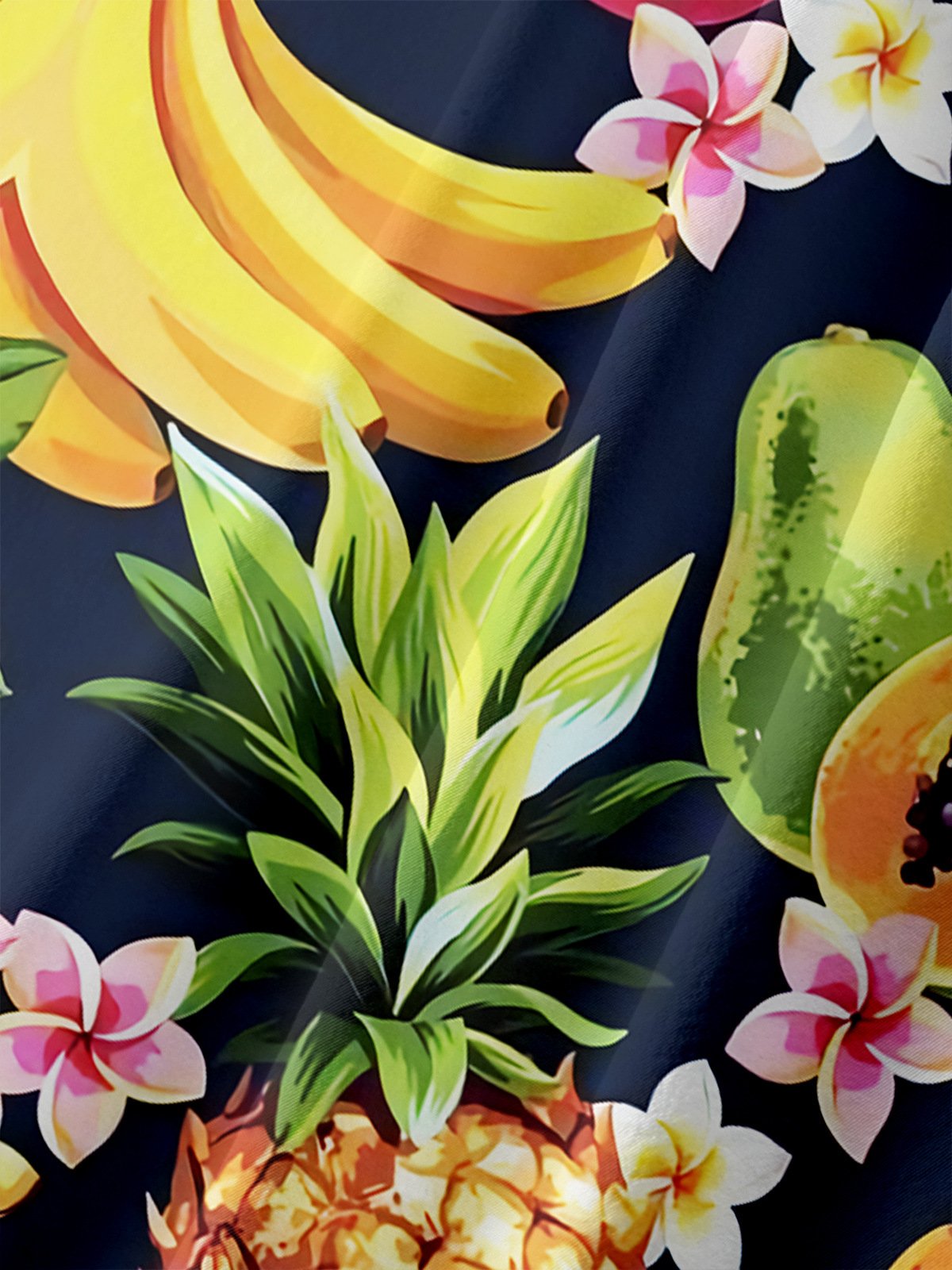 Fruits Chest Pocket Short Sleeve Hawaiian Shirt