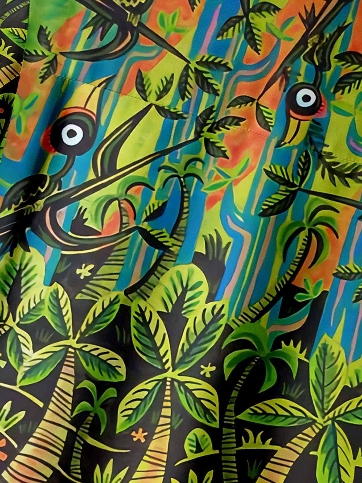Coconut Tree Chest Pocket Short Sleeve Hawaiian Shirt