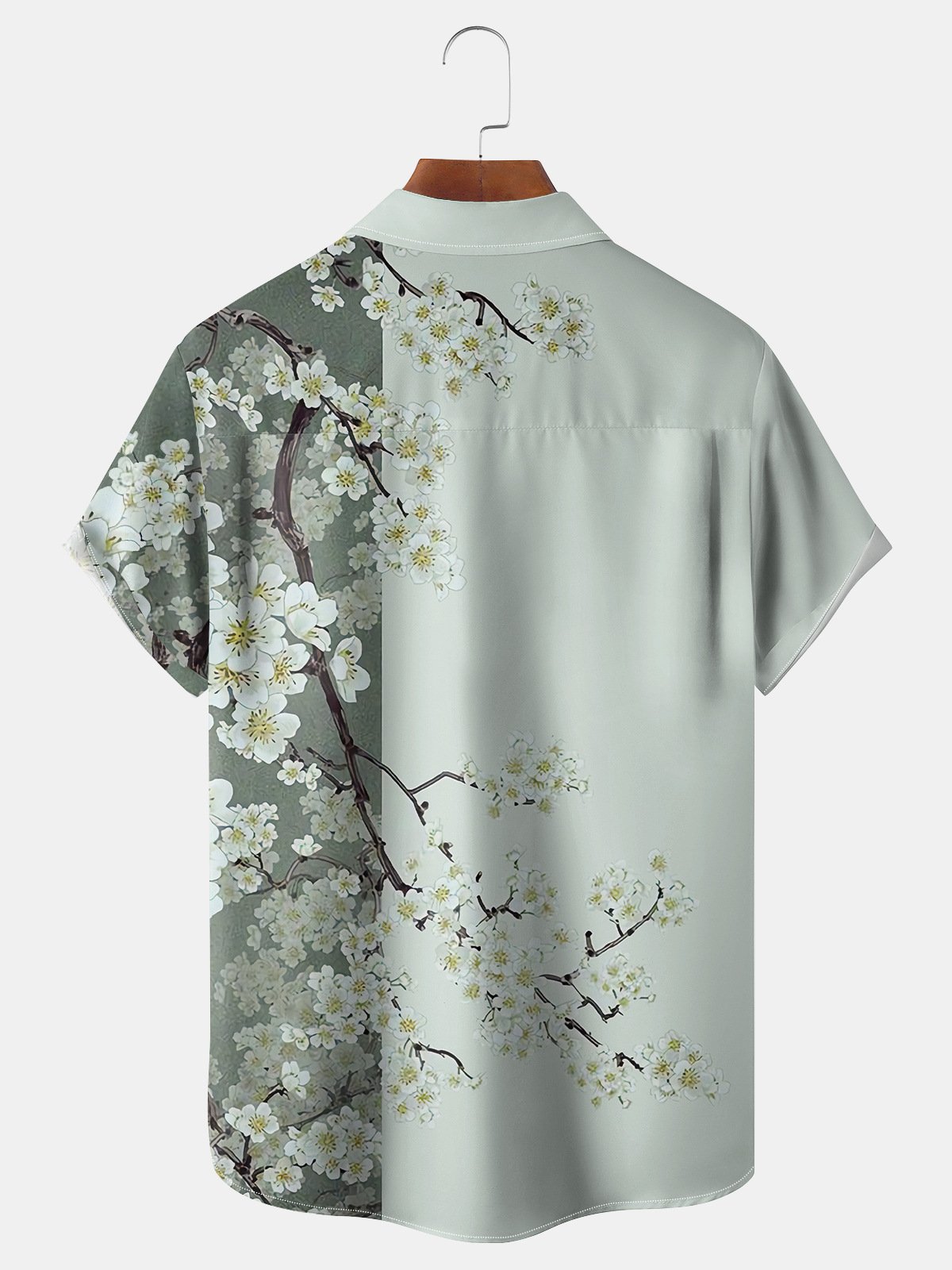 Hardaddy Floral Sakura Chest Pocket Short Sleeve Hawaiian Shirt
