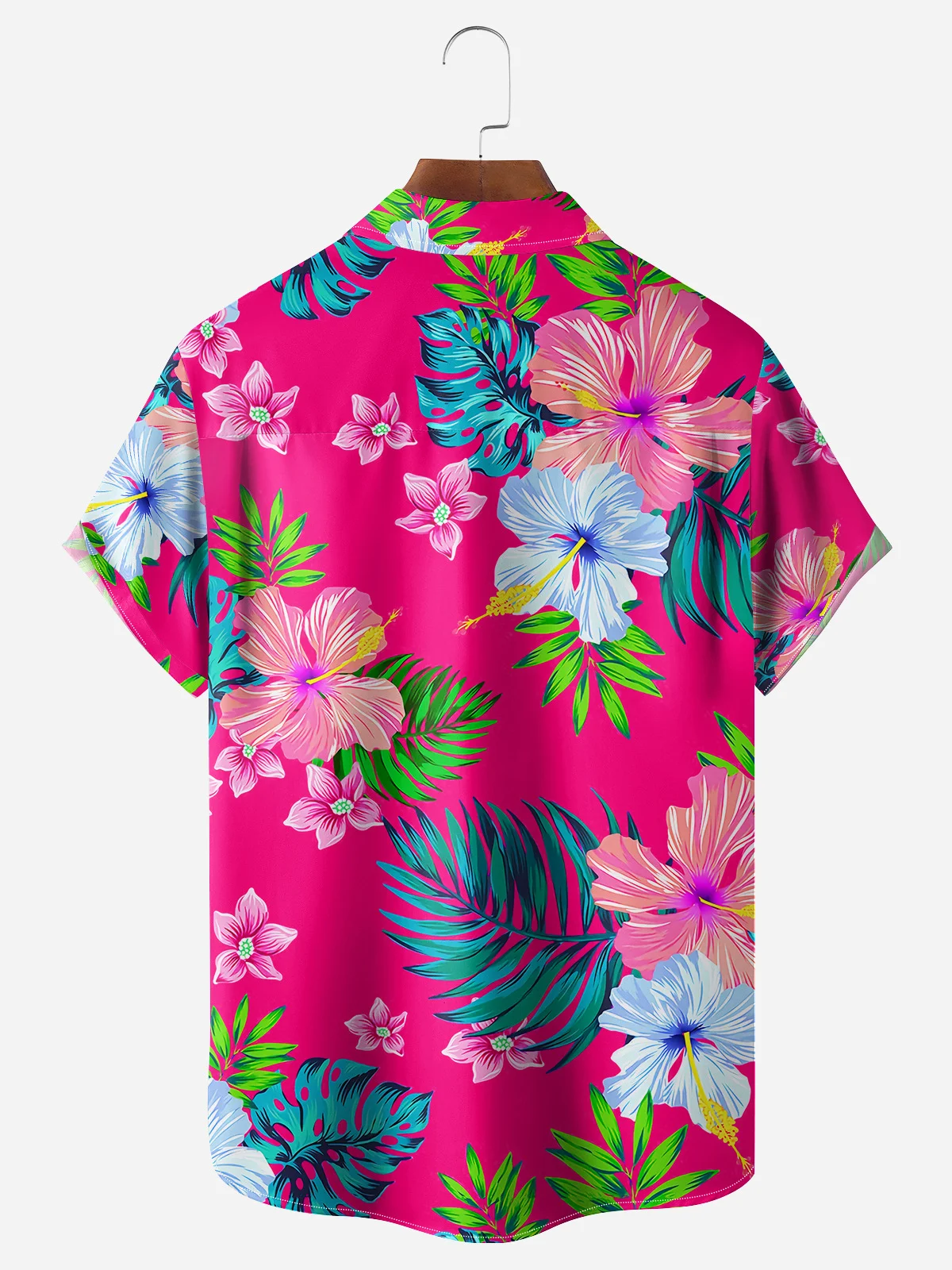 Hardaddy Floral Chest Pocket Short Sleeve Hawaiian Shirt