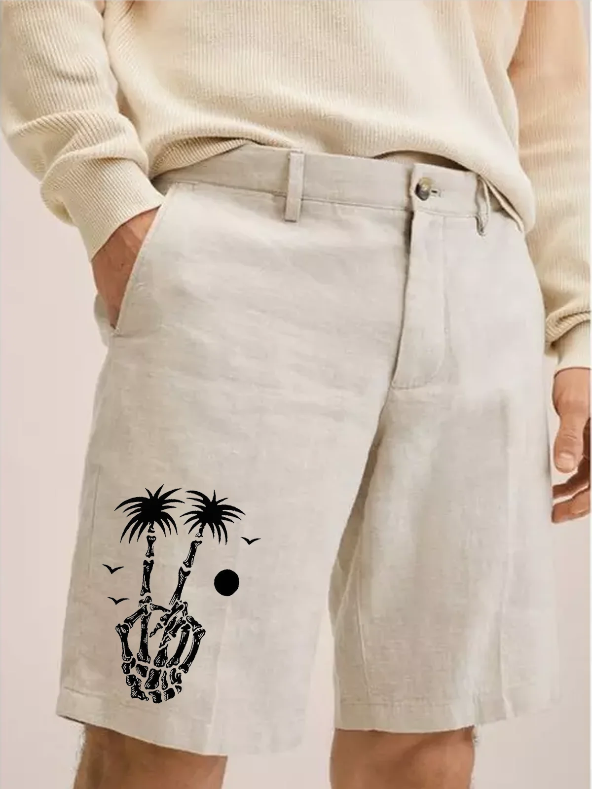 Hardaddy Coconut Tree Print Vacation Bermuda