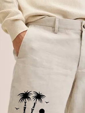 Hardaddy Coconut Tree Print Vacation Bermuda