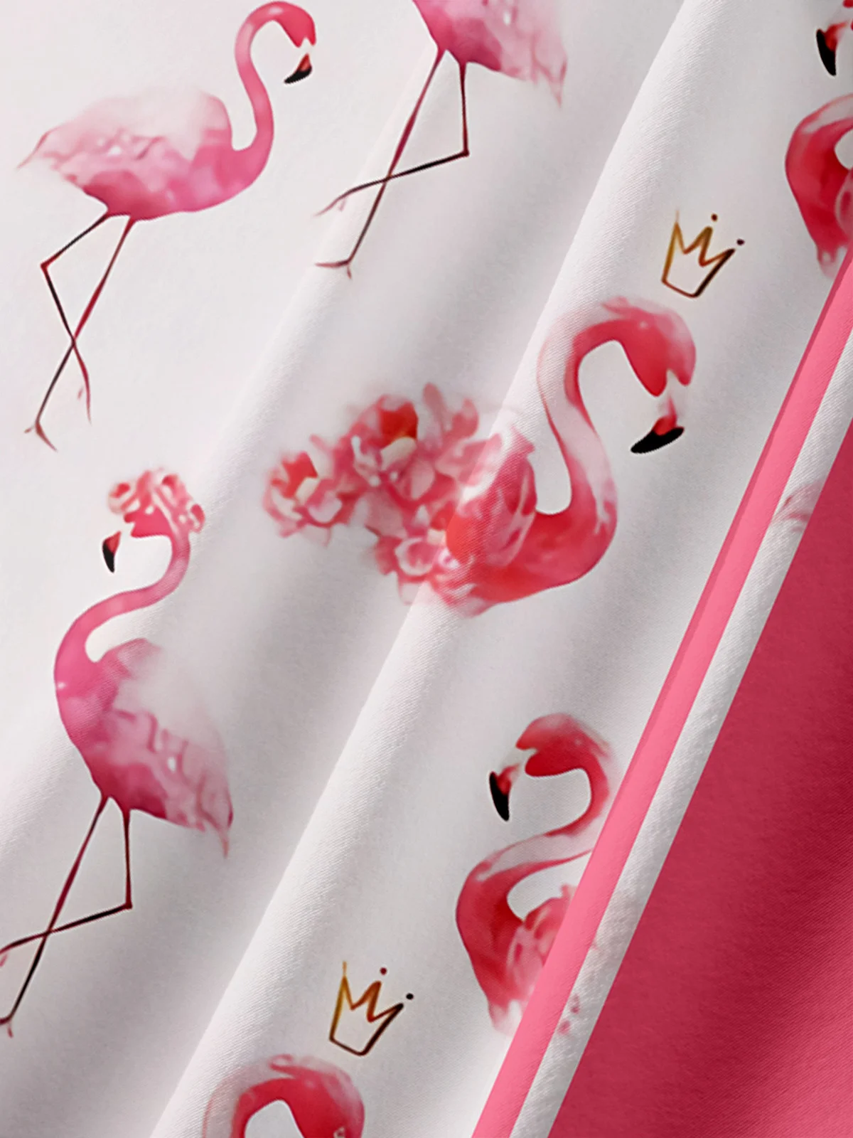 Flamingo Chest Pocket Short Sleeve Bowling Shirt
