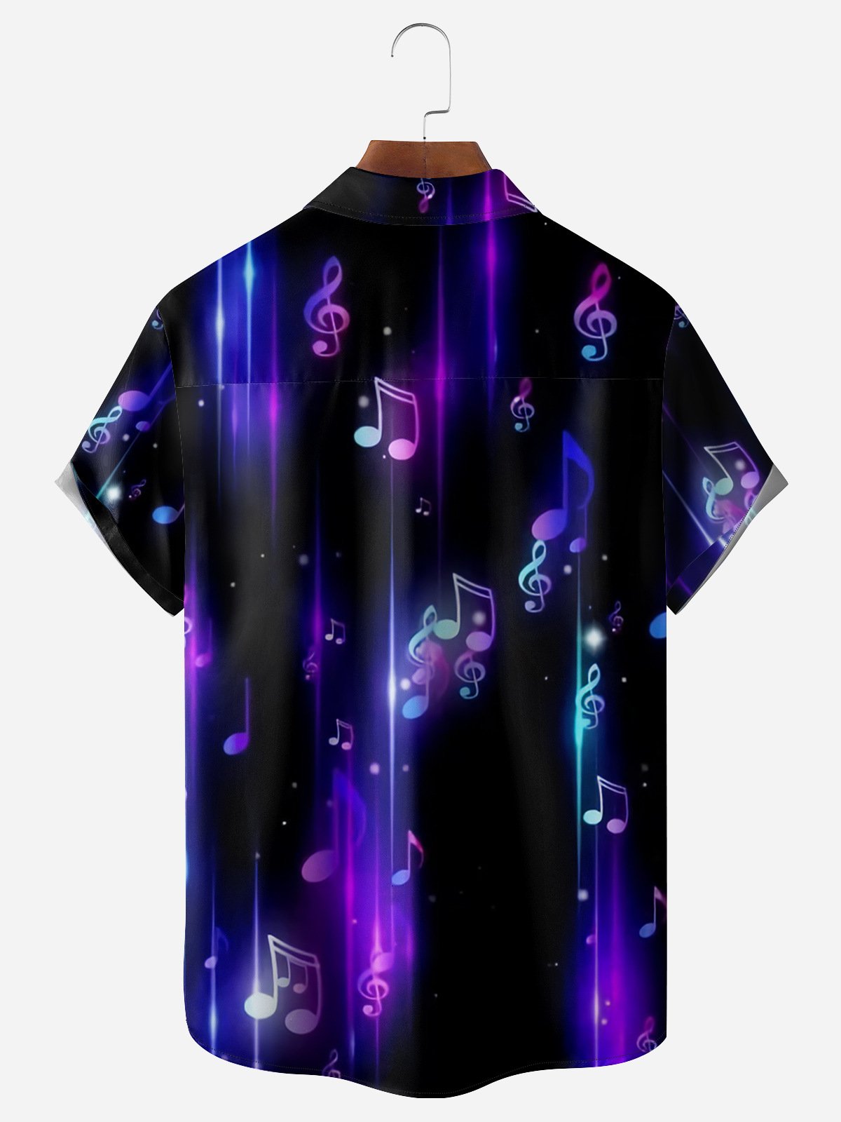 3D Music Chest Pocket Short Sleeve Casual Shirt