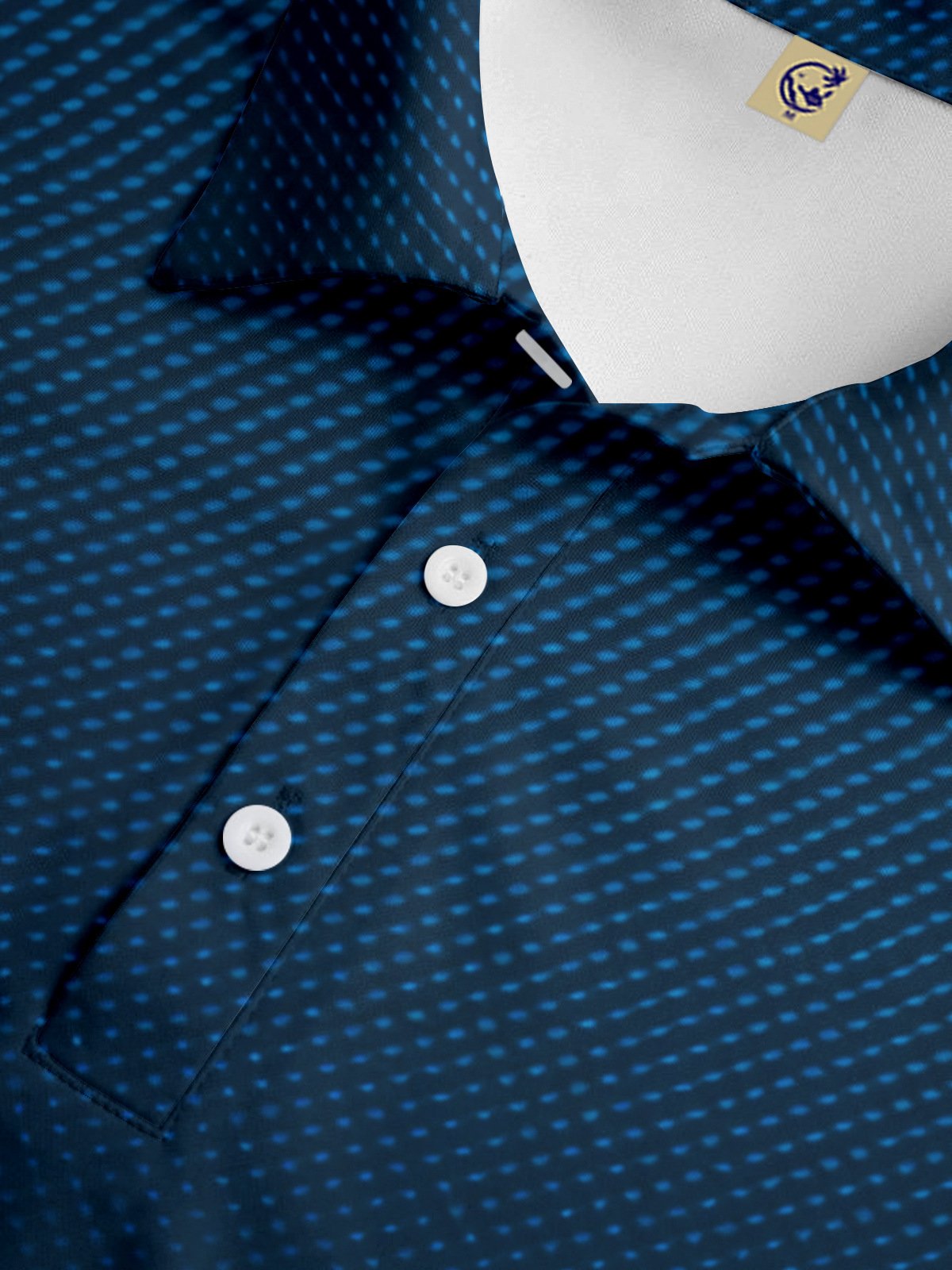 Hardaddy Ombre Polka Dot Button Short Sleeve Polo Shirt