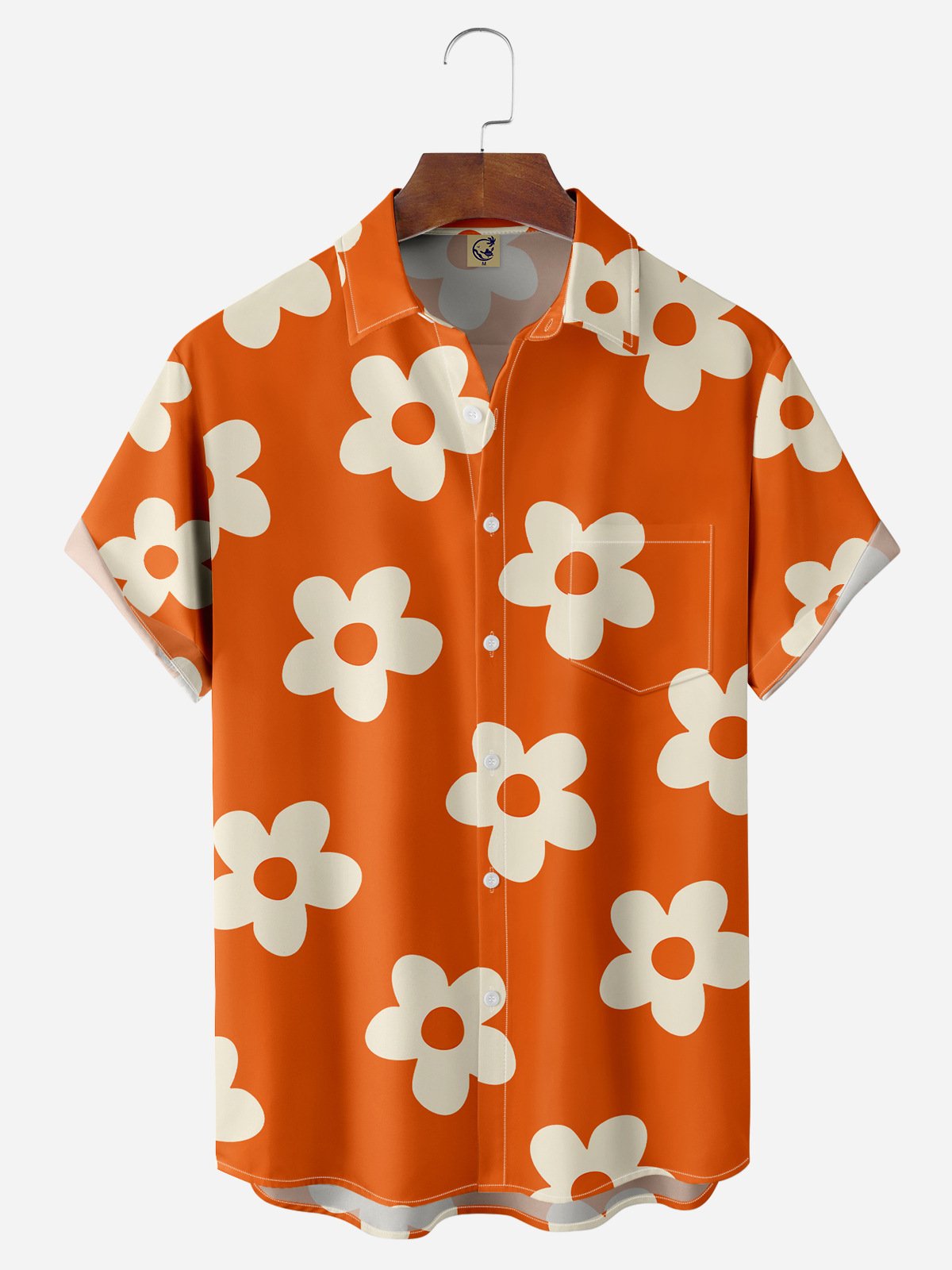Hardaddy Floral Chest Pocket Short Sleeve Hawaiian Shirt