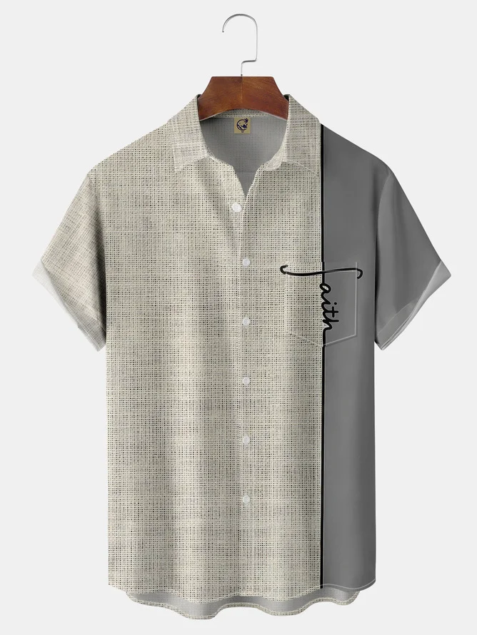 Hardaddy Big Size Easter Chest Pocket Short Sleeve Casual Shirt