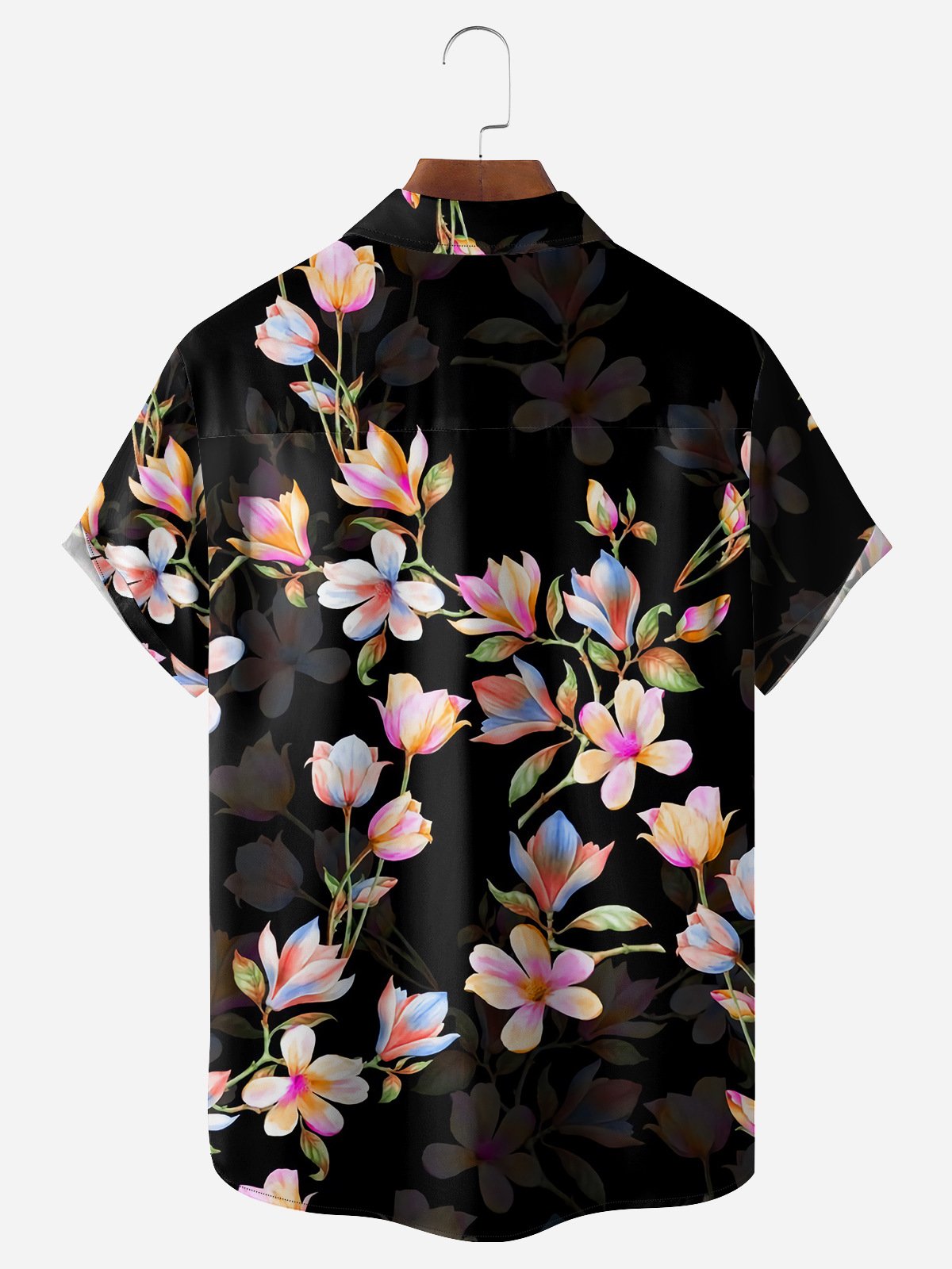 Floral Chest Pocket Short Sleeve Hawaiian Shirt