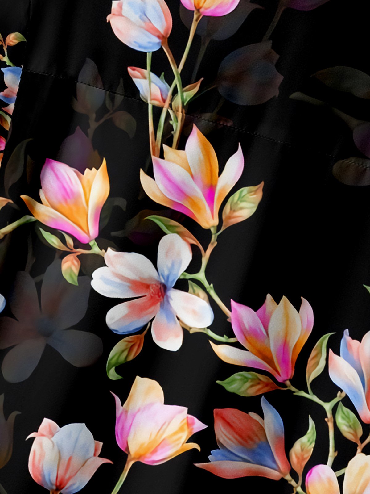 Floral Chest Pocket Short Sleeve Hawaiian Shirt