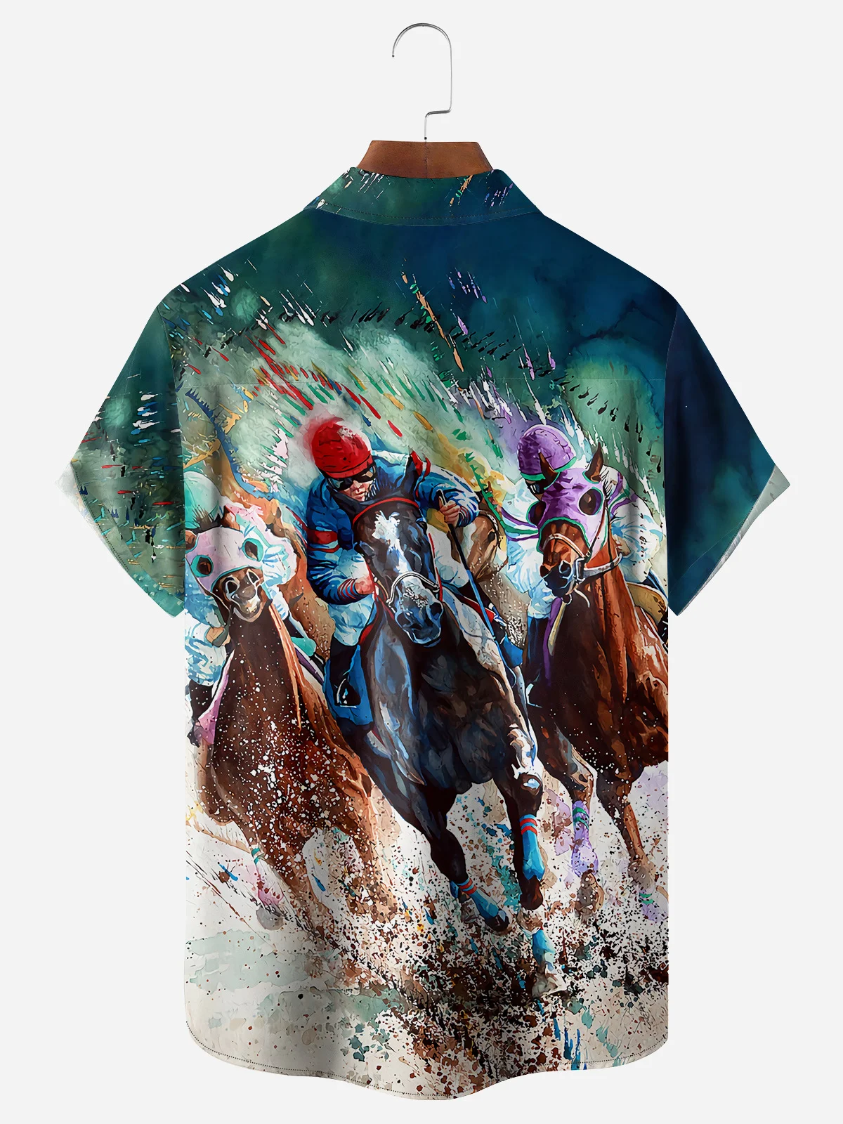 Hardaddy Mens Kentucky Derby Attire Horse Racing Chest Pocket Short Sleeve Shirt