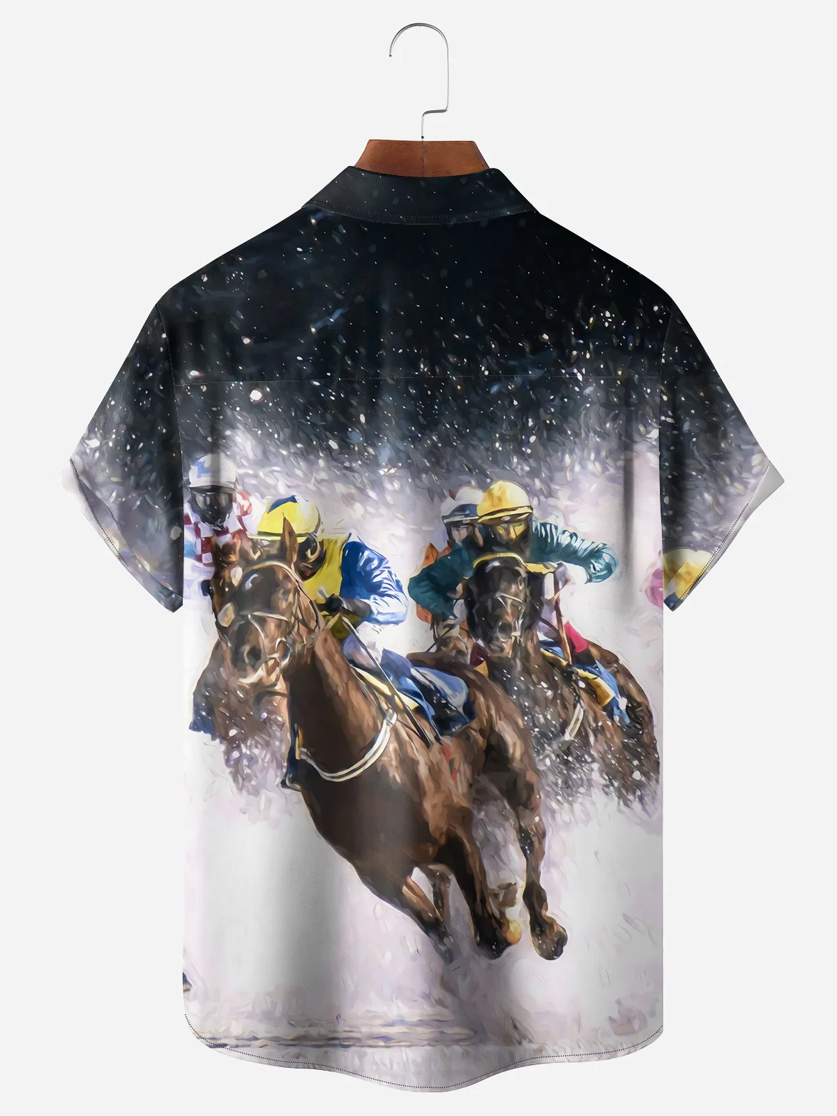 Hardaddy Horse Racing Chest Pocket Short Sleeve Shirt