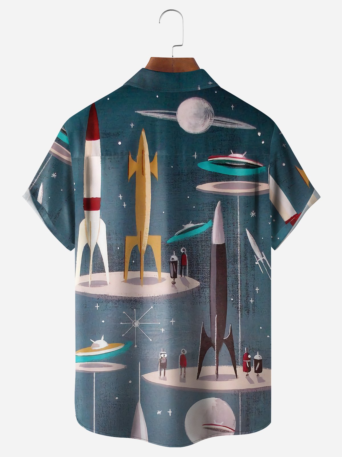 Spacecraft Chest Pocket Short Sleeve Shirt